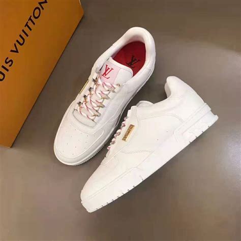 louis vuitton men's white sneaker with canvas